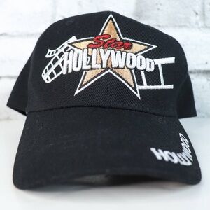 Hollywood Star Black Cap Unisex Adult Strap Back Big Bear Headwear